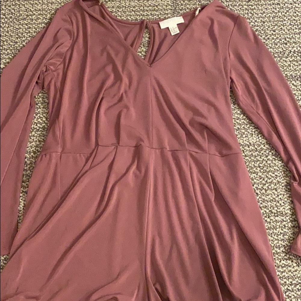 Mauve romper with long sleeves
